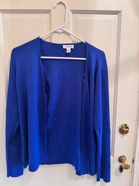 Calvin Klein Women's Open-Front Cardigan in Cobalt Blue